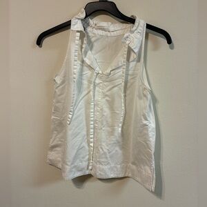 Ann Taylor White Sleeveless Blouse